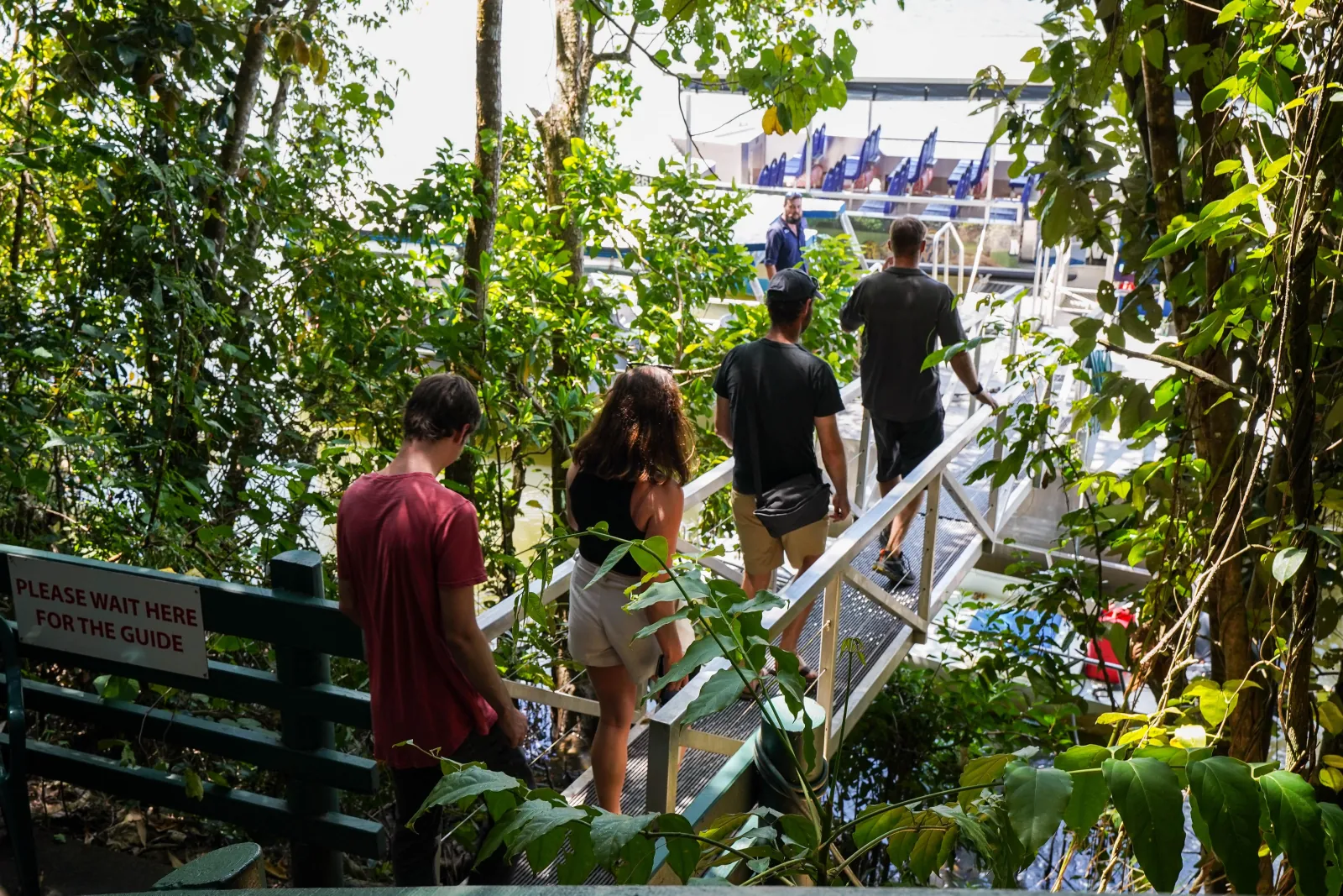 Guests heading to the river cruise jetty
